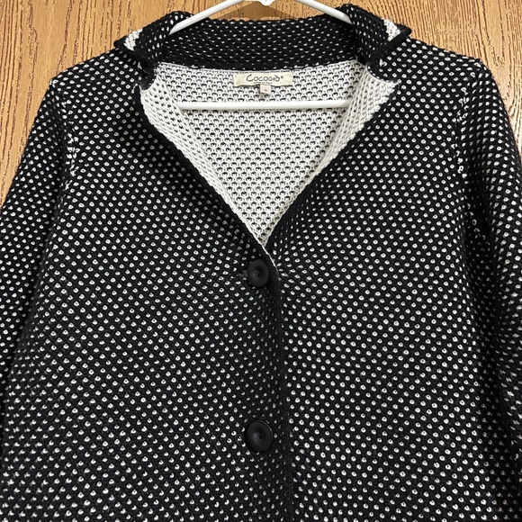 Cocogio Made in Italy Women’s Black and White Knitted Cardigan Jacket Sz-S - Picture 2 of 7